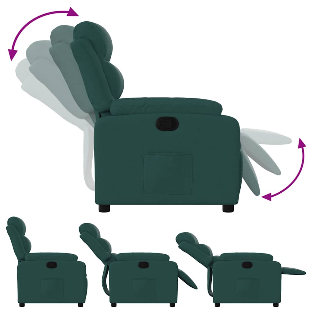 Fauteuil verstelbaar stof donkergroen