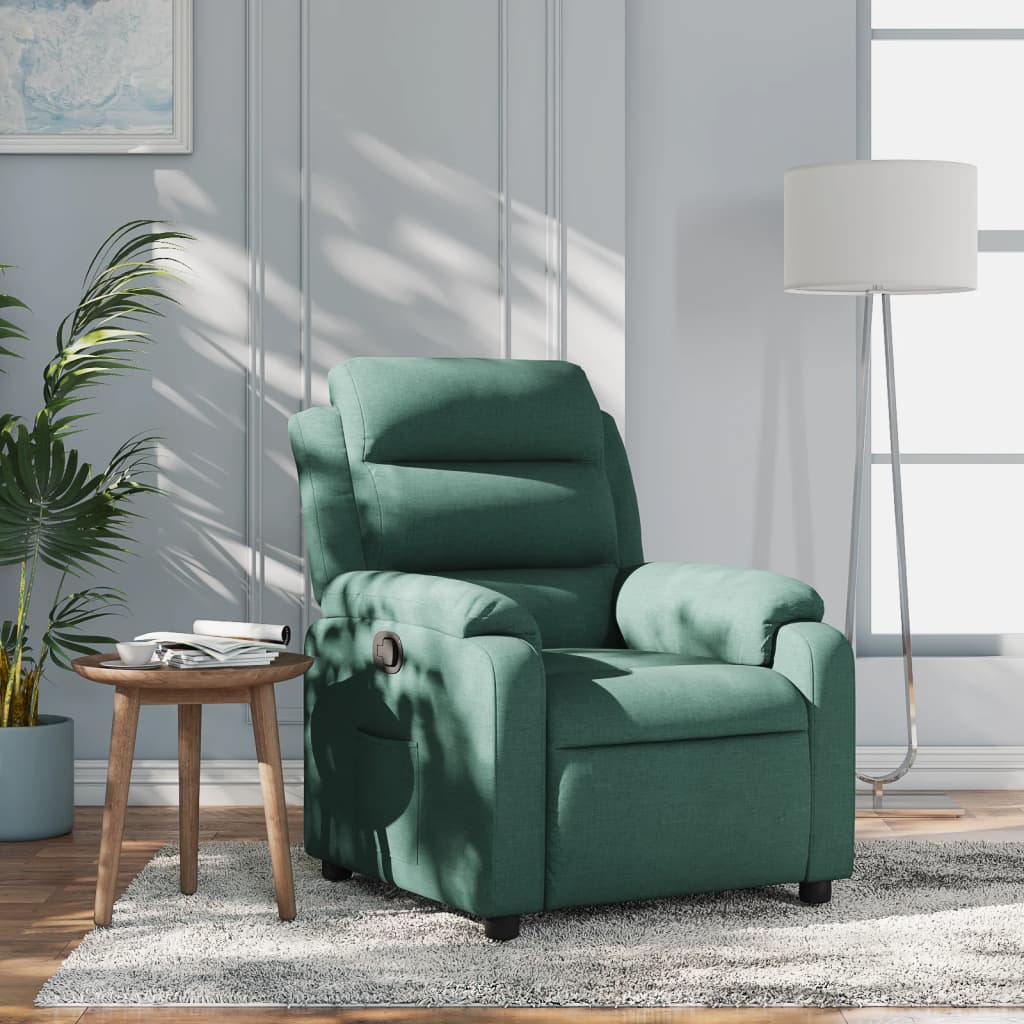 Fauteuil verstelbaar stof donkergroen