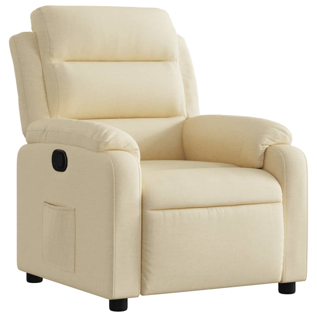 Fauteuil verstelbaar stof crèmekleurig