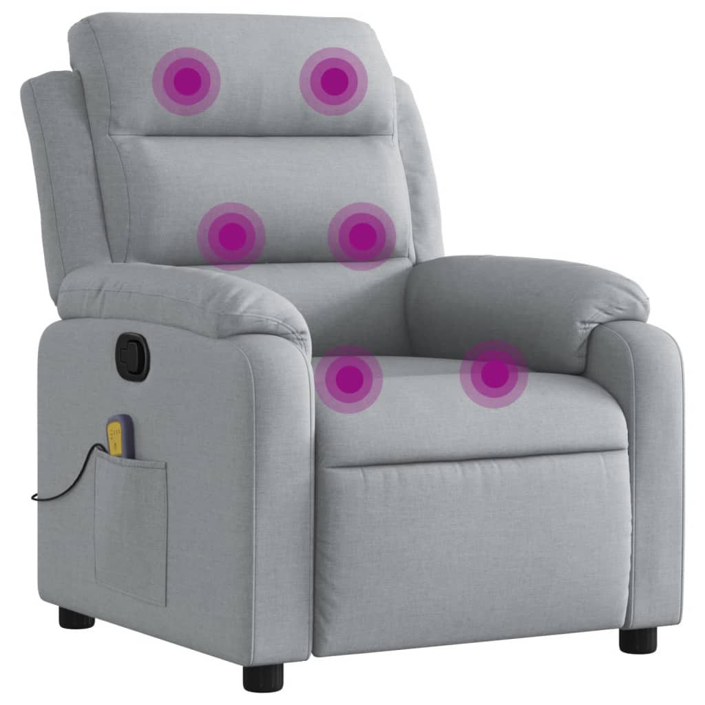 Massagestoel verstelbaar stof lichtgrijs
