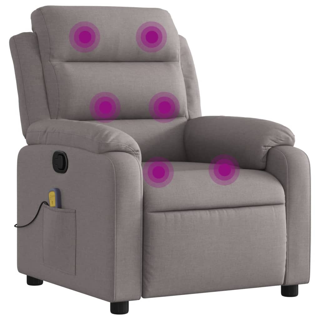 Massagestoel verstelbaar stof taupe