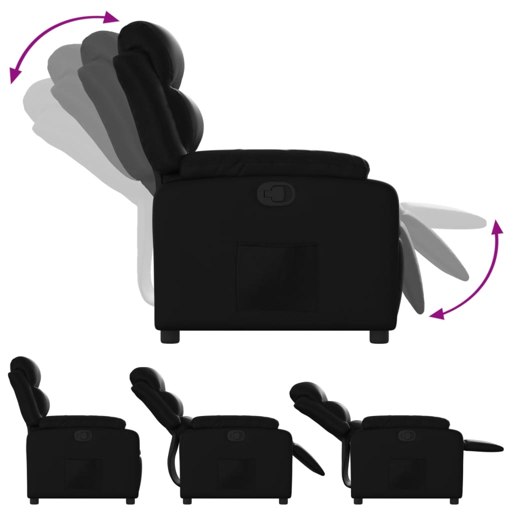 Fauteuil verstelbaar kunstleer zwart