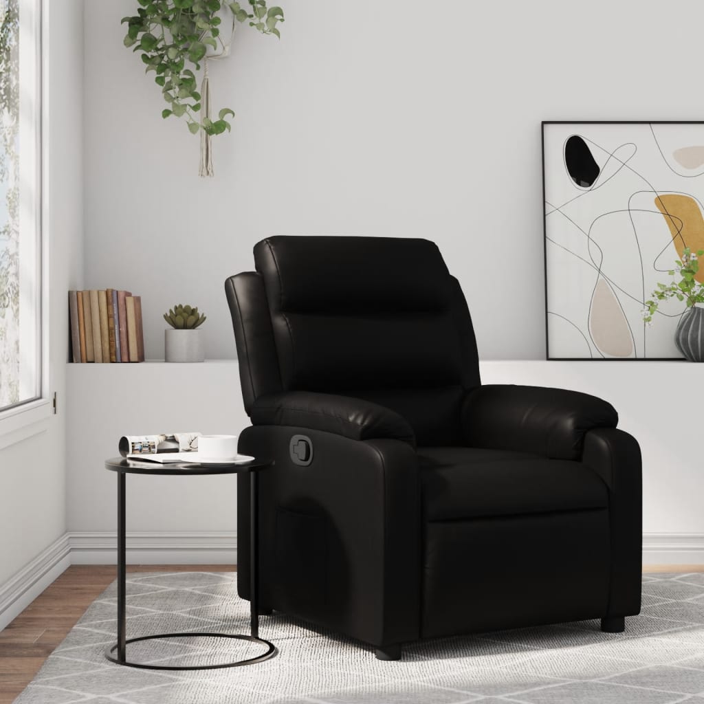 Fauteuil verstelbaar kunstleer zwart