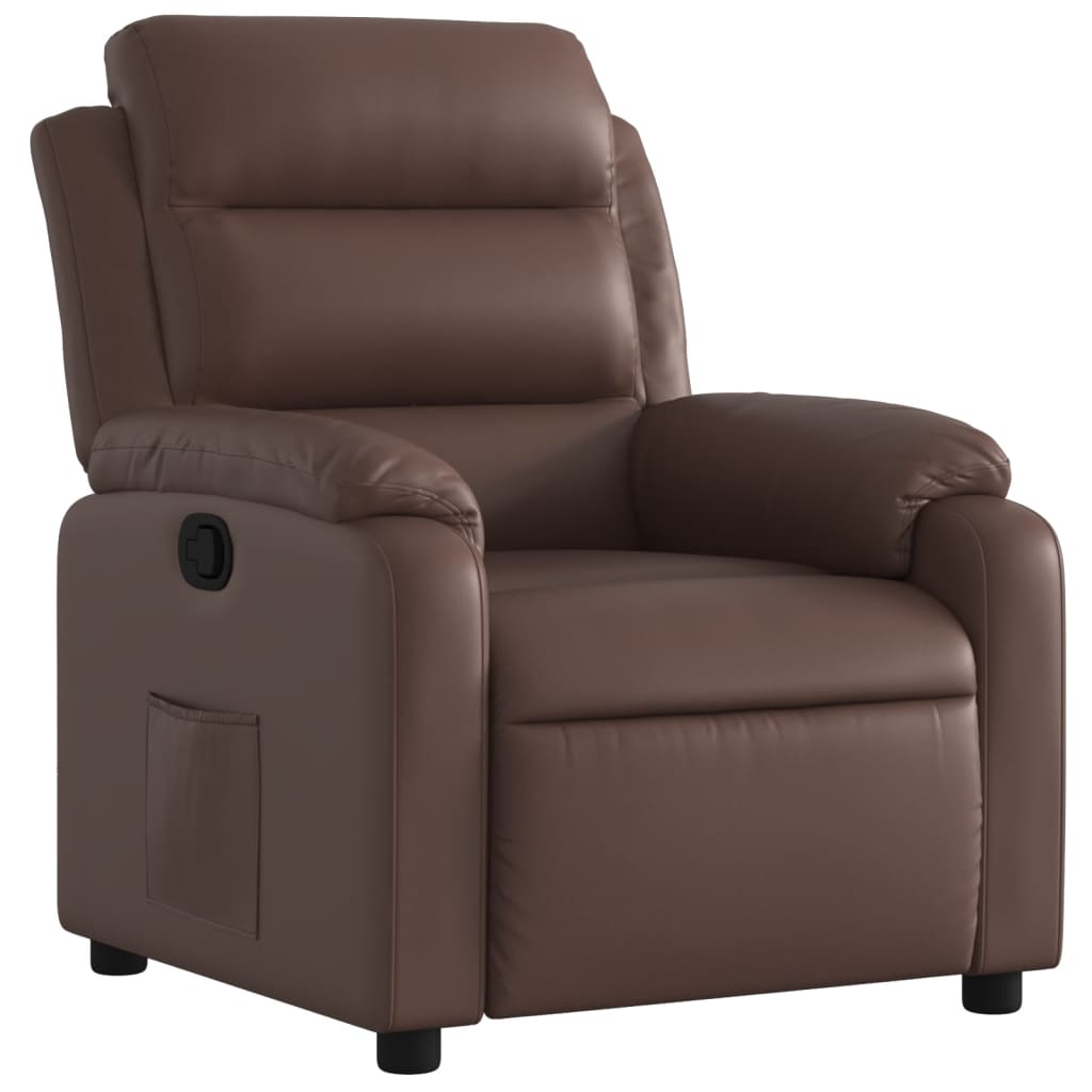 Fauteuil verstelbaar kunstleer bruin