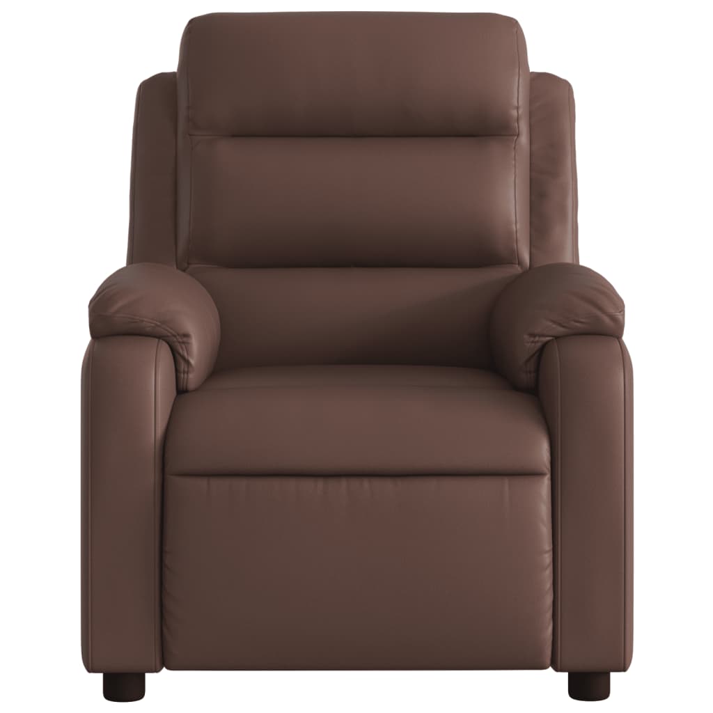 Fauteuil verstelbaar kunstleer bruin