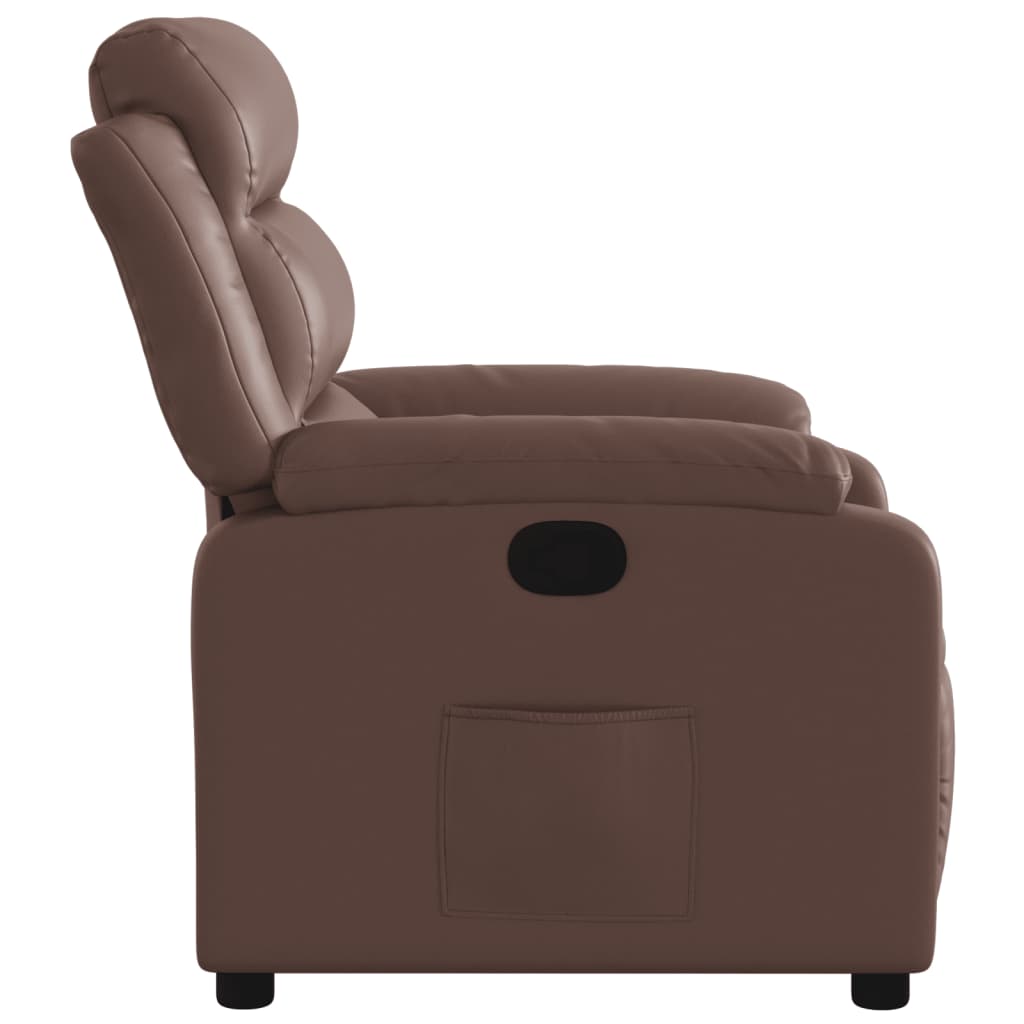 Fauteuil verstelbaar kunstleer bruin