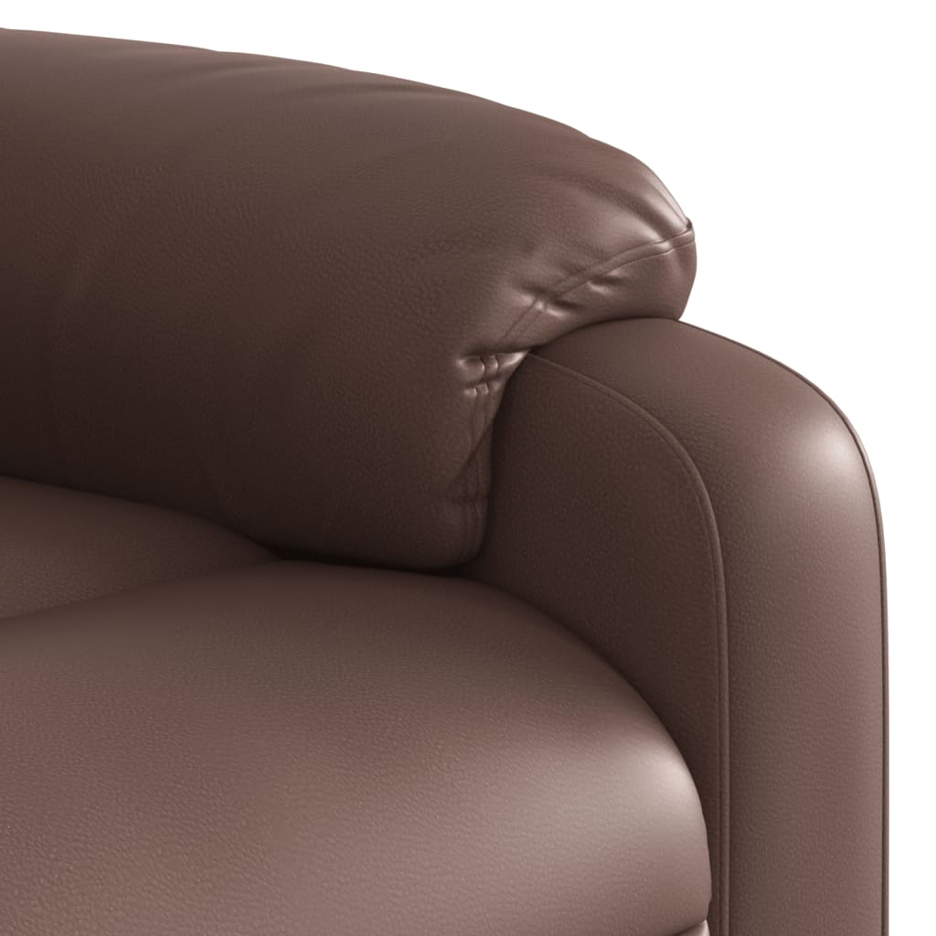 Fauteuil verstelbaar kunstleer bruin