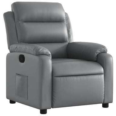 Fauteuil verstelbaar kunstleer grijs