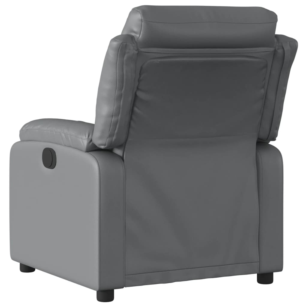Fauteuil verstelbaar kunstleer grijs