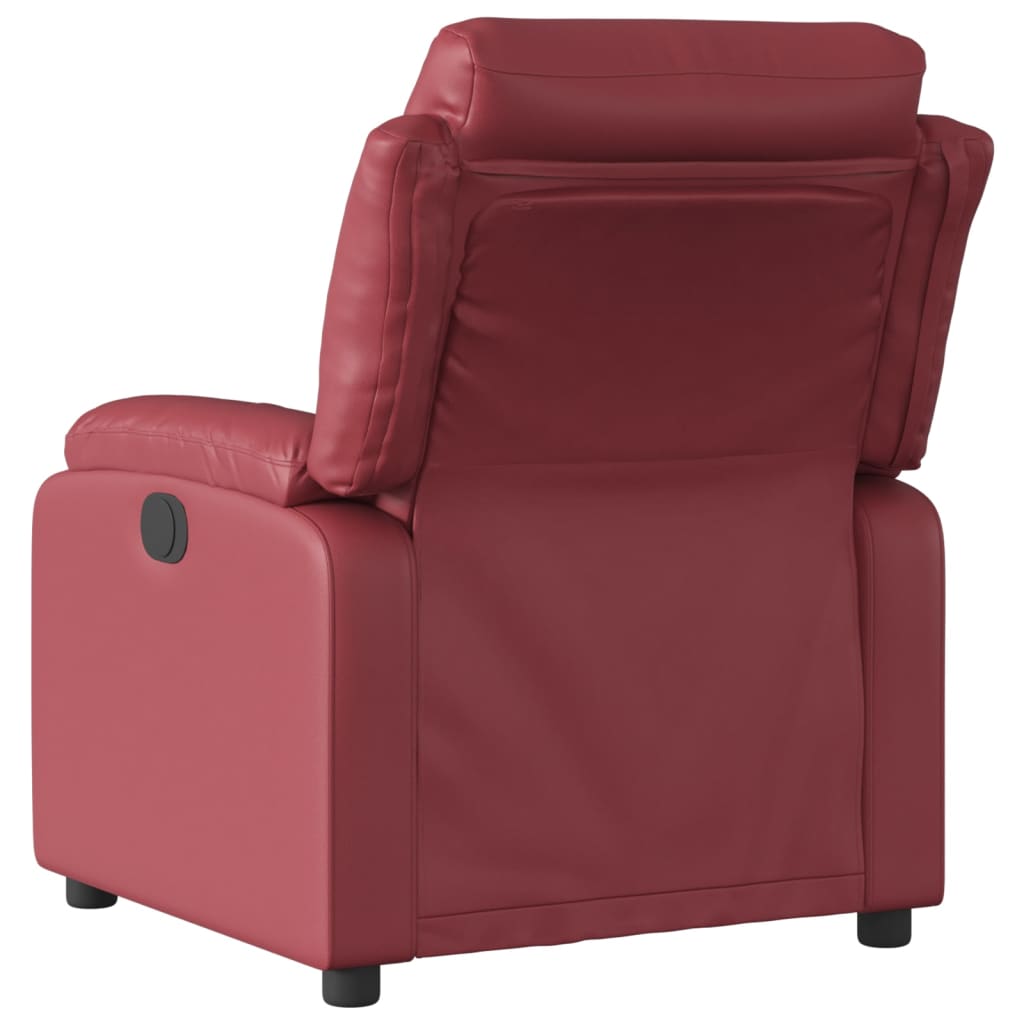 Fauteuil verstelbaar kunstleer wijnrood