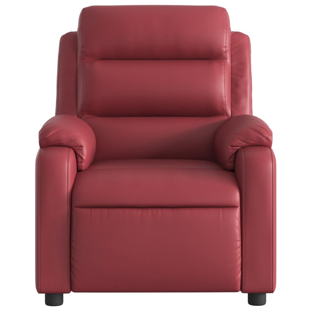 Fauteuil verstelbaar kunstleer wijnrood