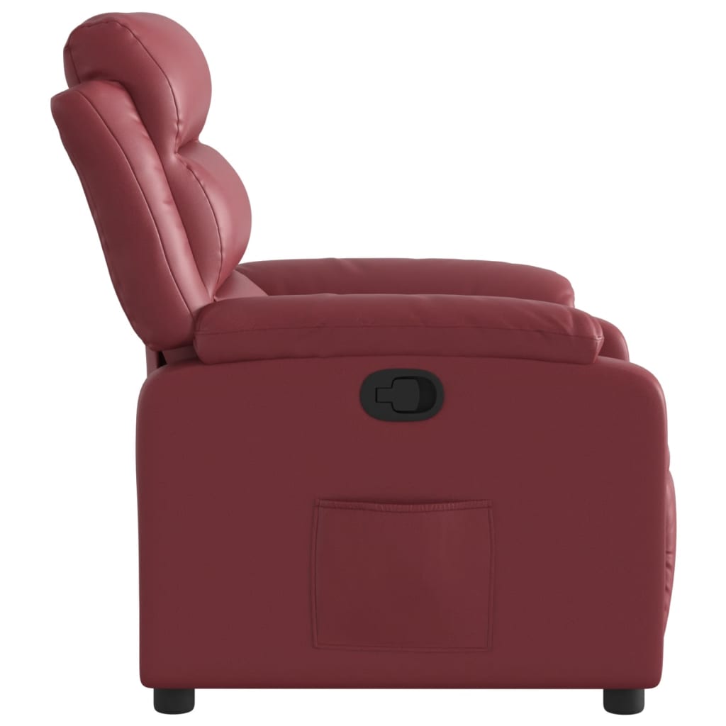 Fauteuil verstelbaar kunstleer wijnrood