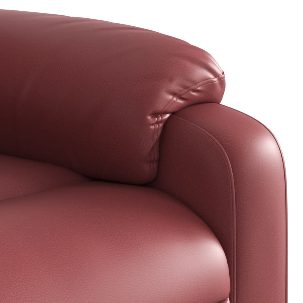 Fauteuil verstelbaar kunstleer wijnrood