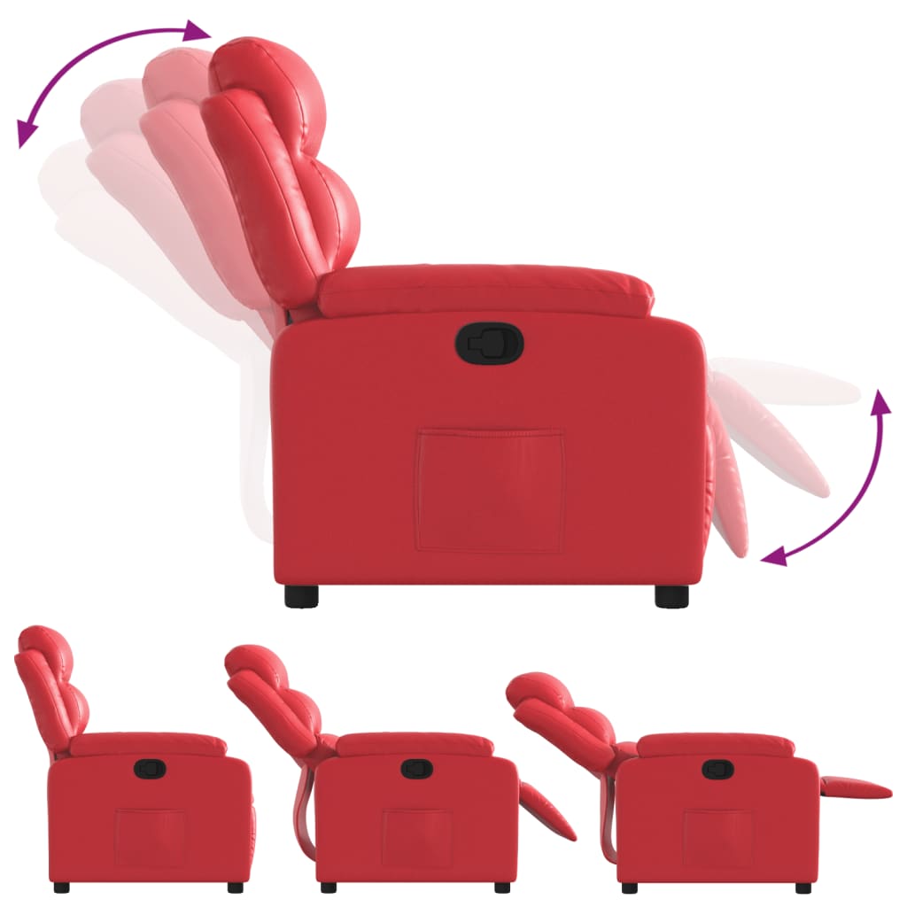 Fauteuil verstelbaar kunstleer rood