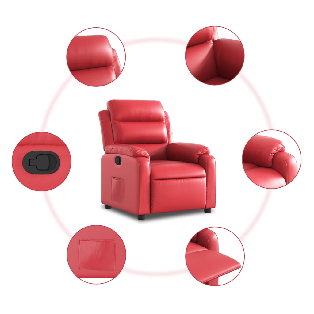 Fauteuil verstelbaar kunstleer rood