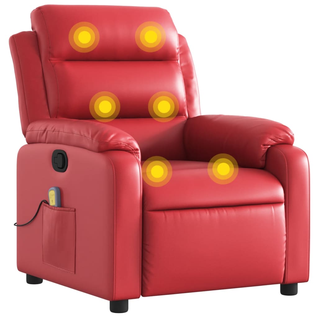 Massagestoel verstelbaar kunstleer rood