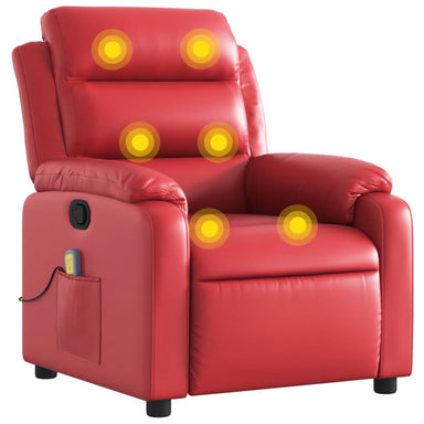 Massagestoel verstelbaar kunstleer rood