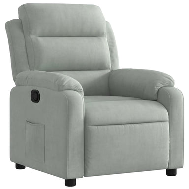 Fauteuil verstelbaar fluweel lichtgrijs