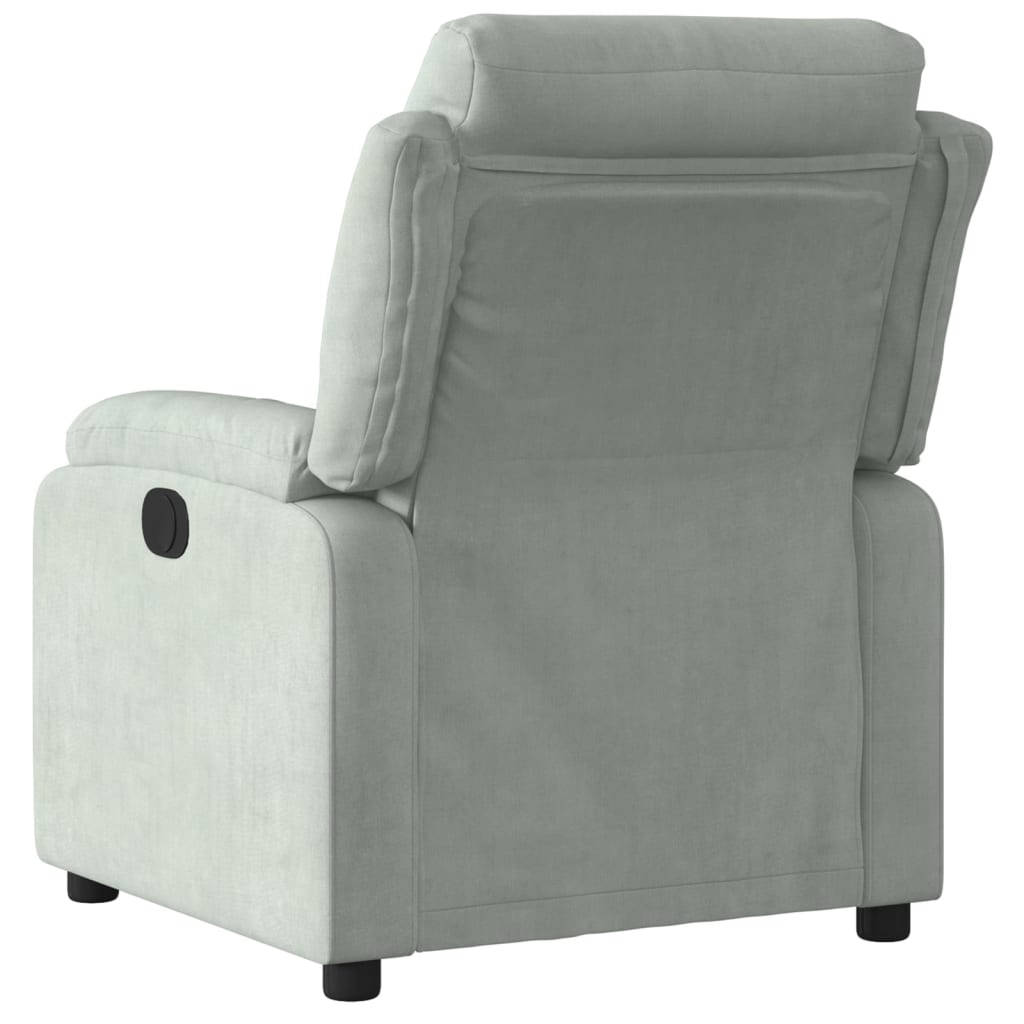 Fauteuil verstelbaar fluweel lichtgrijs