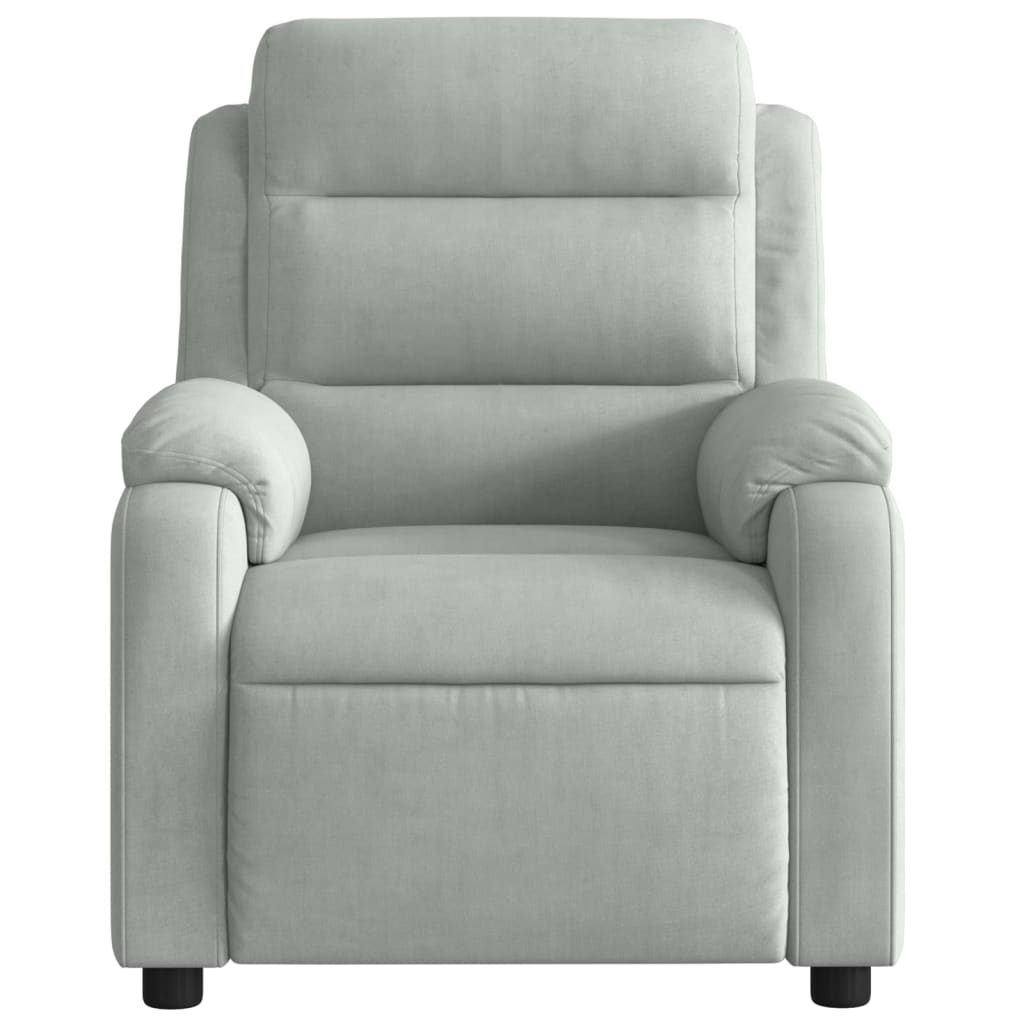 Fauteuil verstelbaar fluweel lichtgrijs