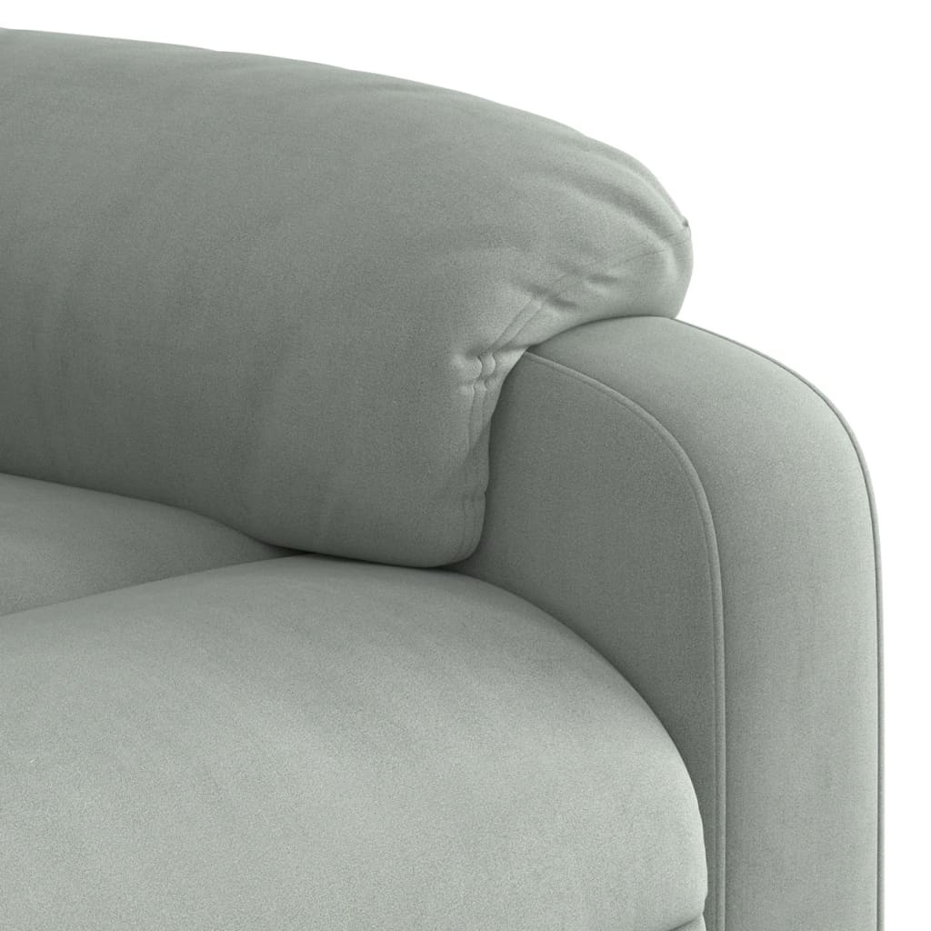 Fauteuil verstelbaar fluweel lichtgrijs
