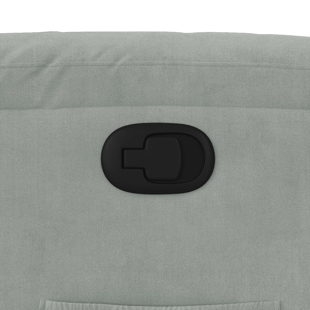 Fauteuil verstelbaar fluweel lichtgrijs