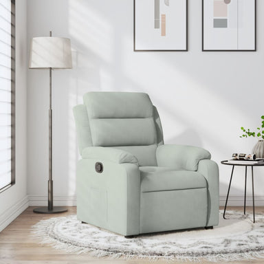 Fauteuil verstelbaar fluweel lichtgrijs