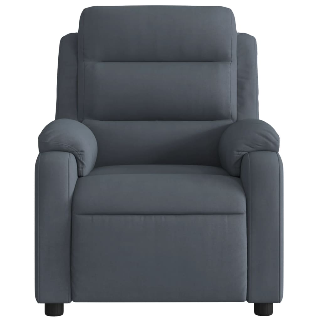 Fauteuil verstelbaar fluweel donkergrijs