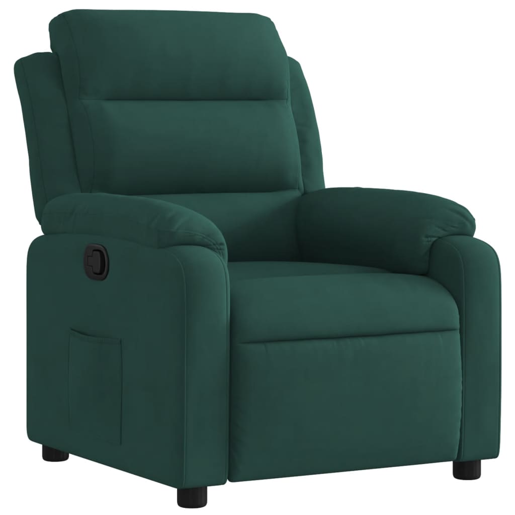 Fauteuil verstelbaar fluweel donkergroen