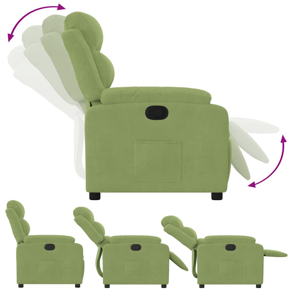 Fauteuil verstelbaar fluweel lichtgroen