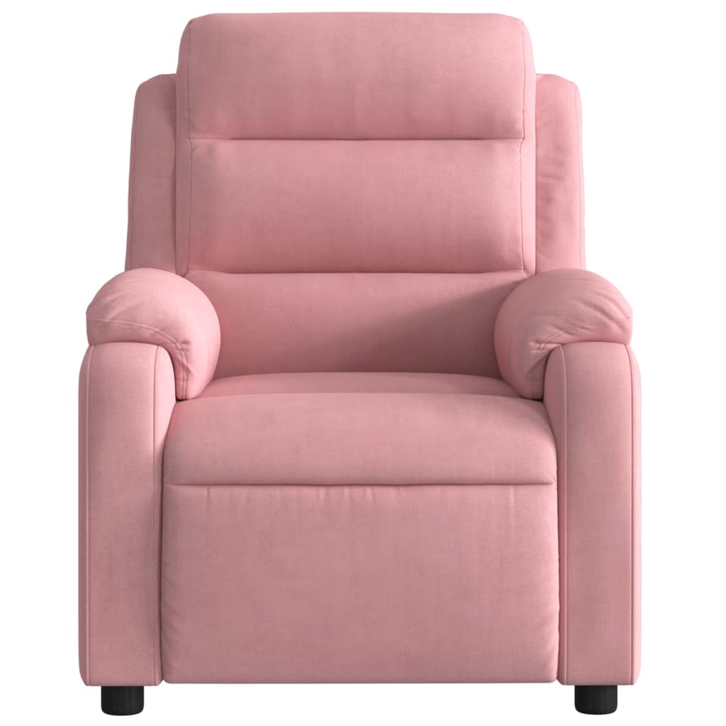 Fauteuil verstelbaar fluweel roze