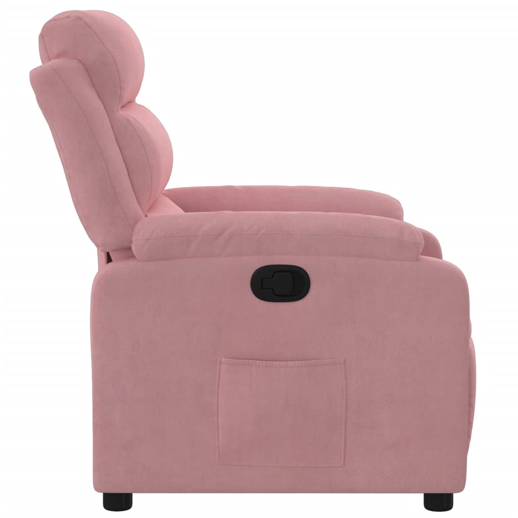 Fauteuil verstelbaar fluweel roze