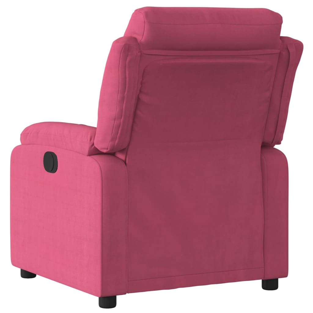Fauteuil verstelbaar fluweel wijnrood
