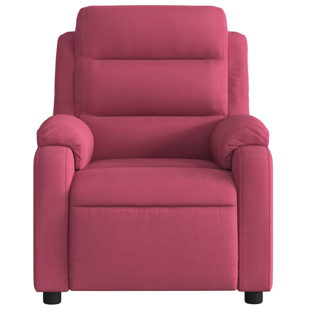 Fauteuil verstelbaar fluweel wijnrood