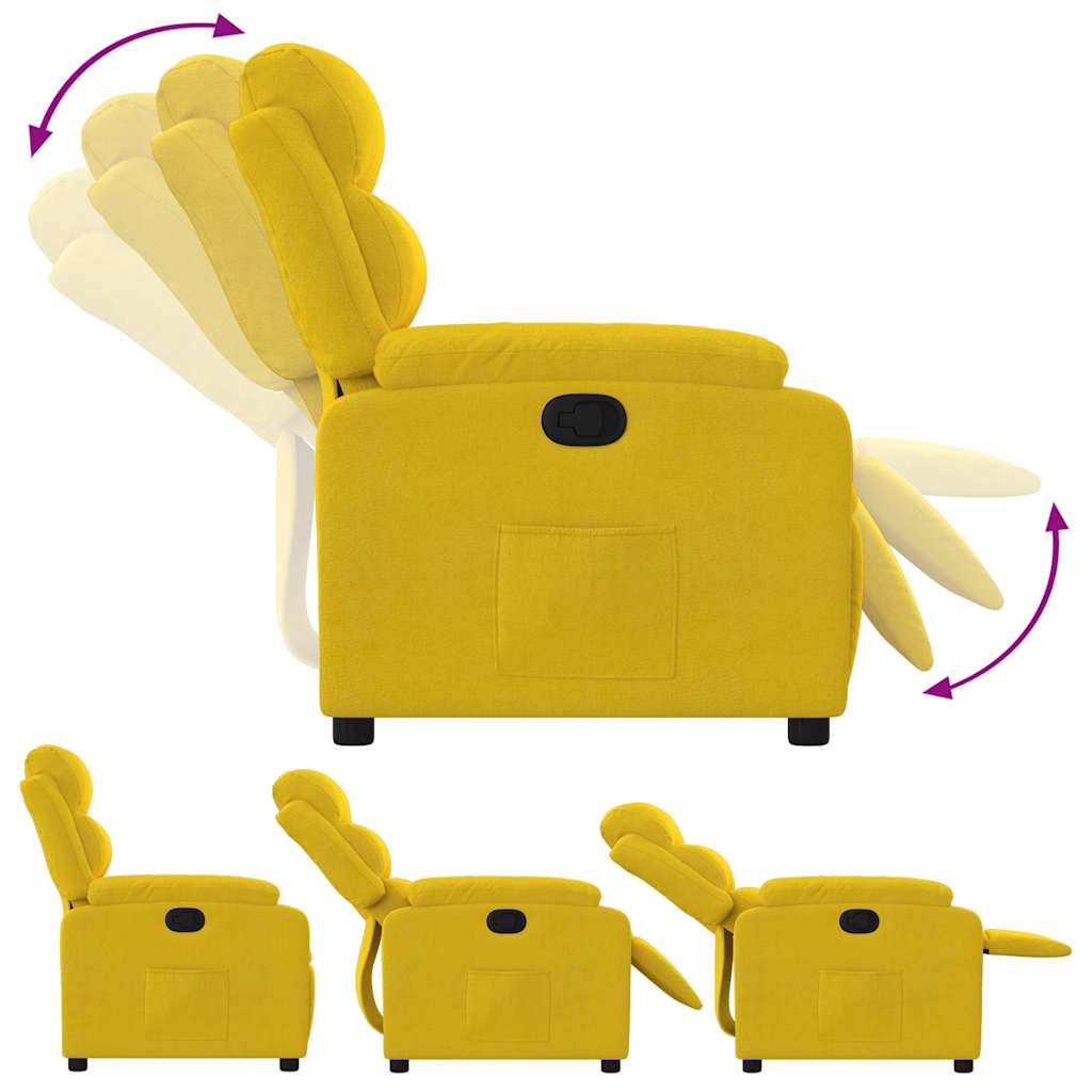 Fauteuil verstelbaar fluweel geel