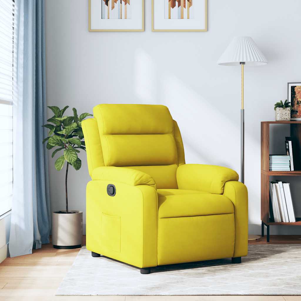 Fauteuil verstelbaar fluweel geel