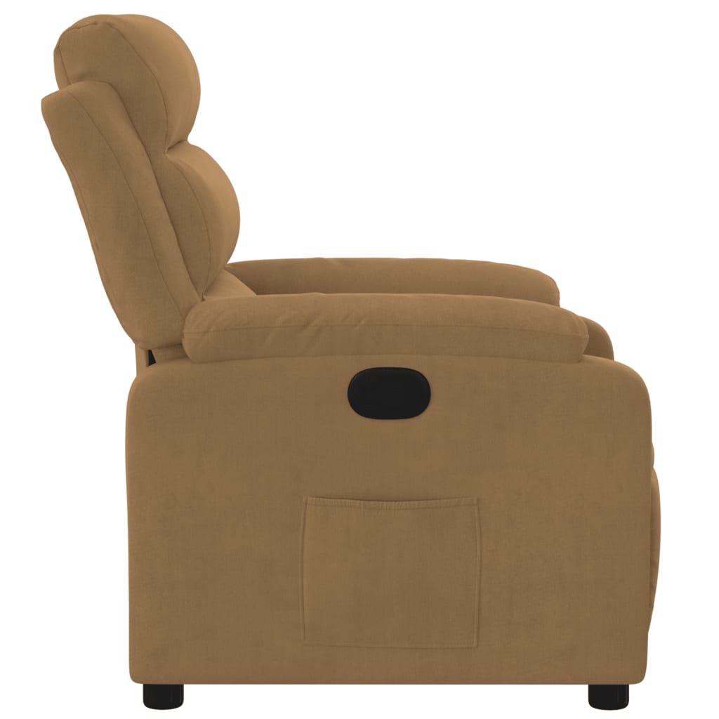 Fauteuil verstelbaar fluweel bruin