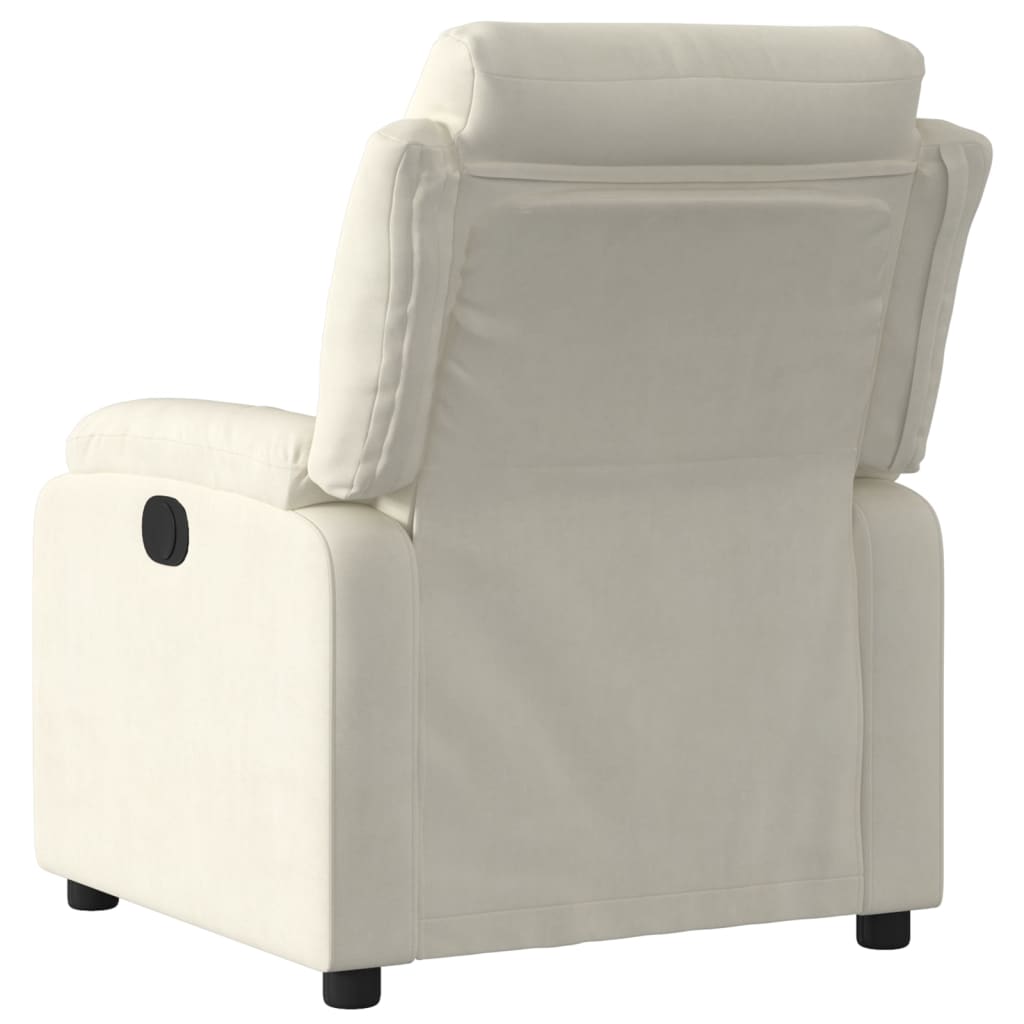 Fauteuil verstelbaar fluweel crèmekleurig