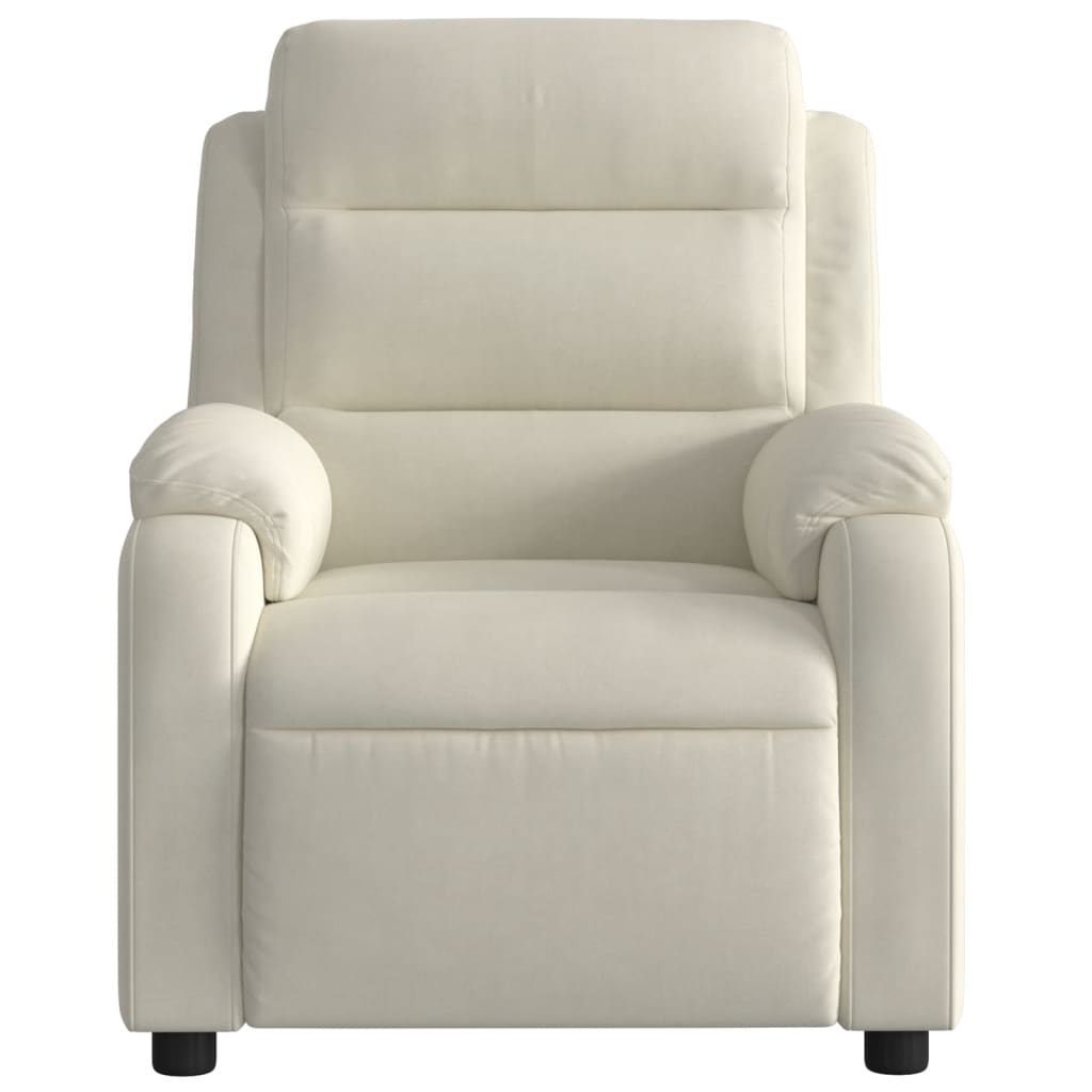 Fauteuil verstelbaar fluweel crèmekleurig