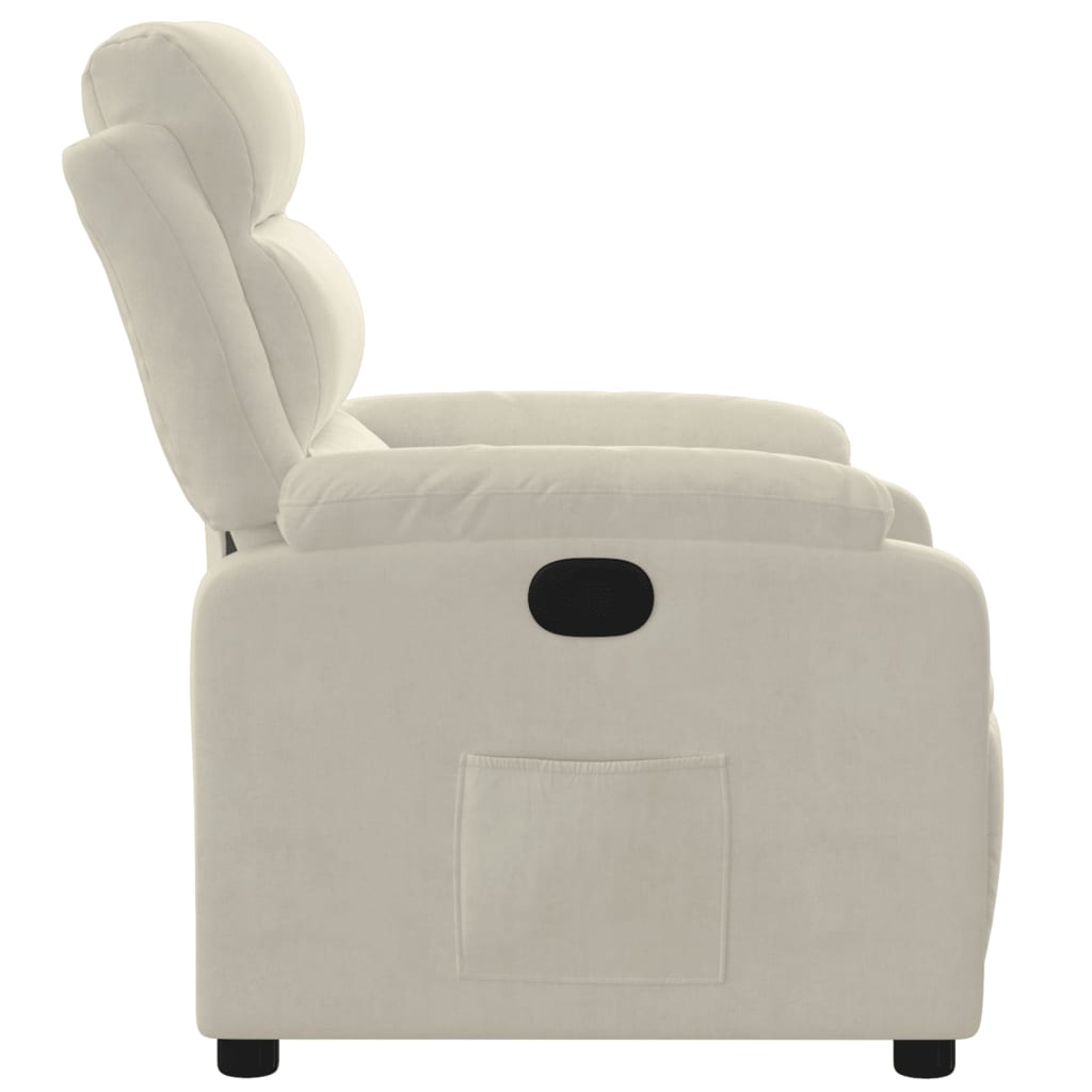 Fauteuil verstelbaar fluweel crèmekleurig