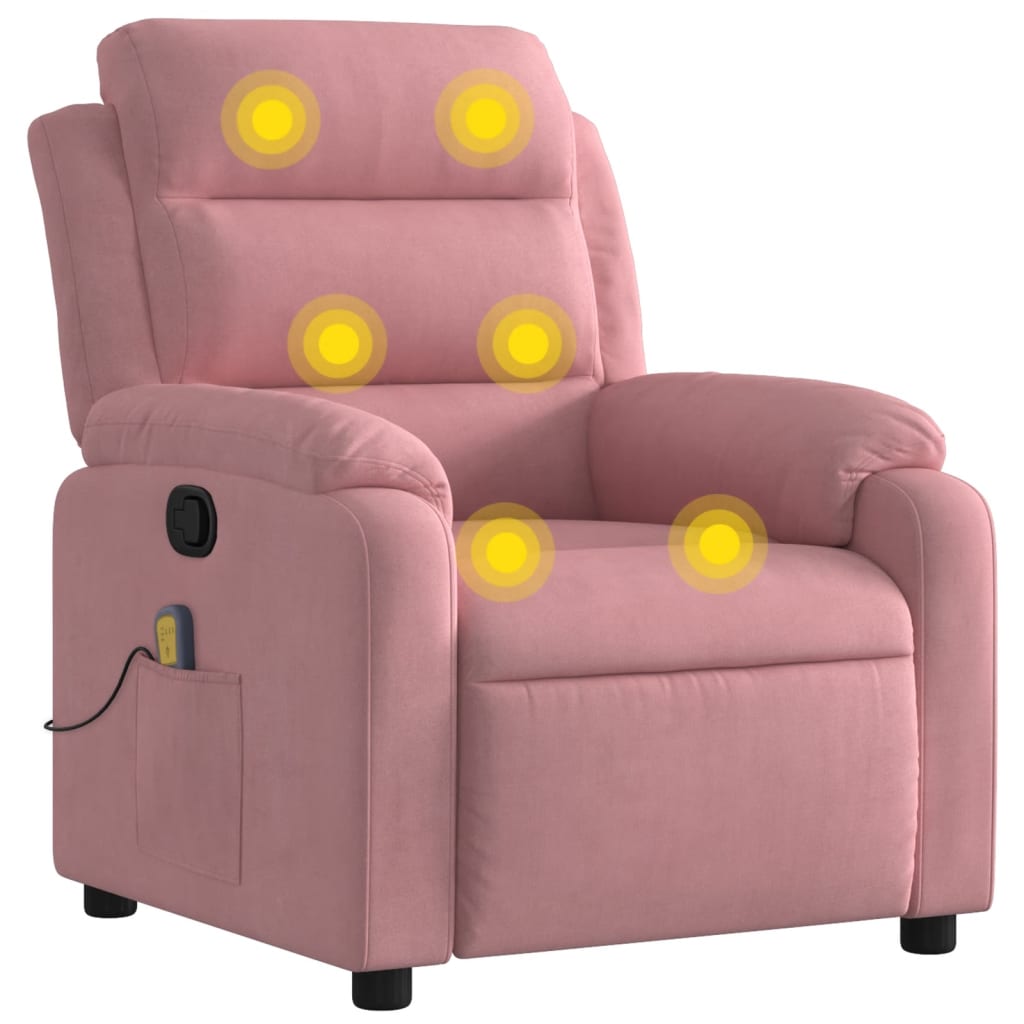 Massagestoel verstelbaar fluweel roze