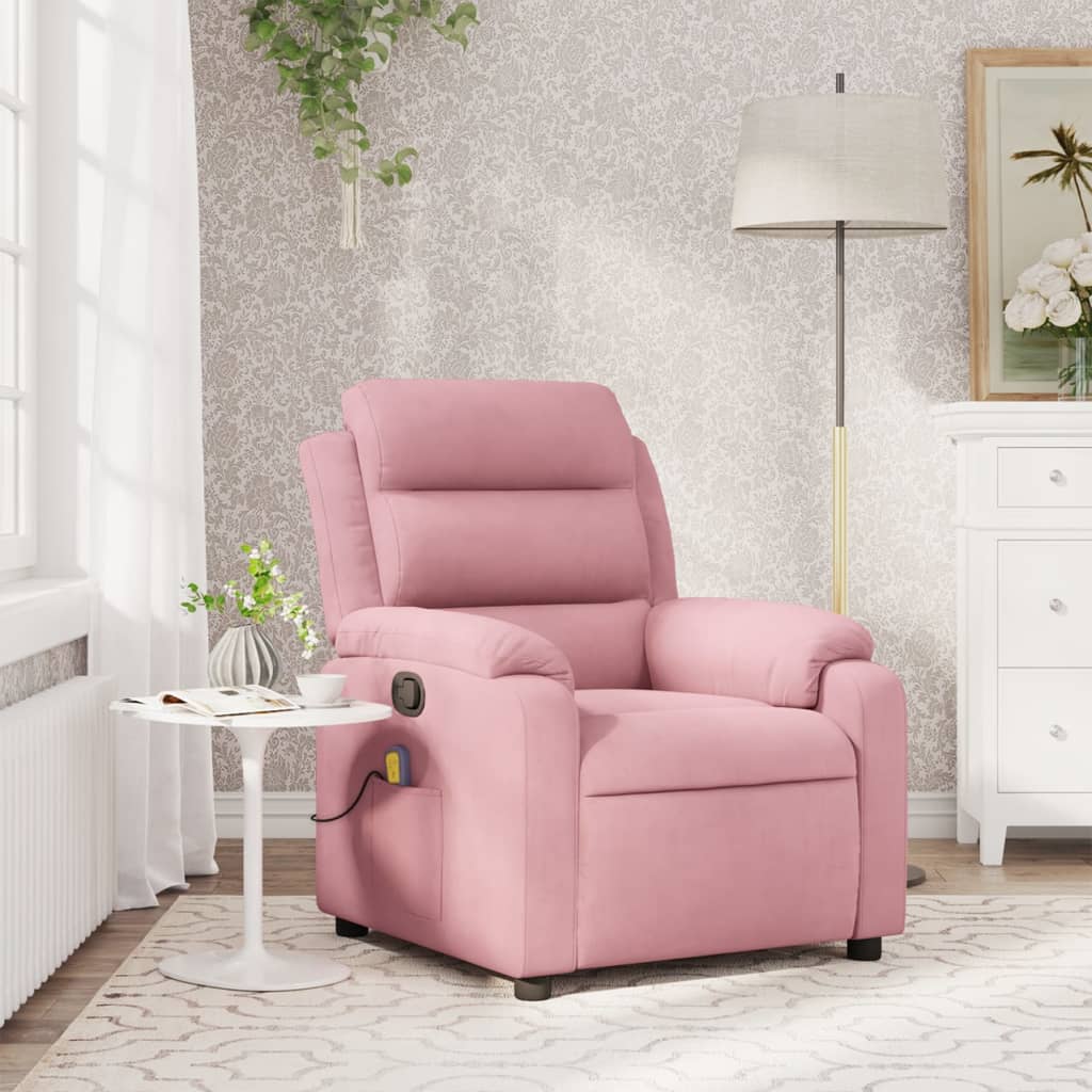 Massagestoel verstelbaar fluweel roze