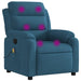 Massagestoel verstelbaar fluweel blauw