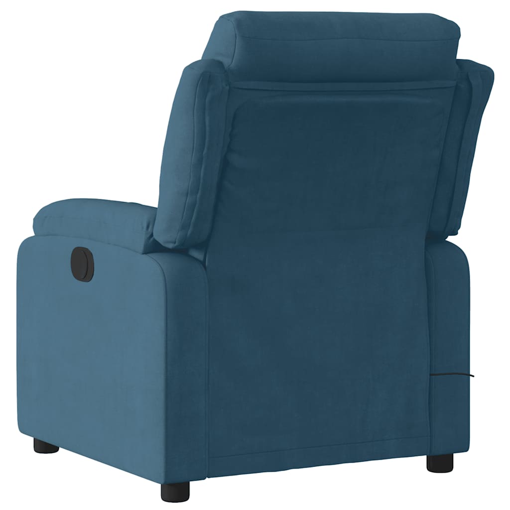 Massagestoel verstelbaar fluweel blauw