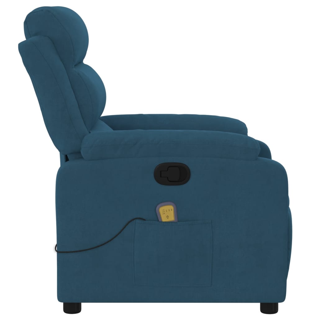 Massagestoel verstelbaar fluweel blauw