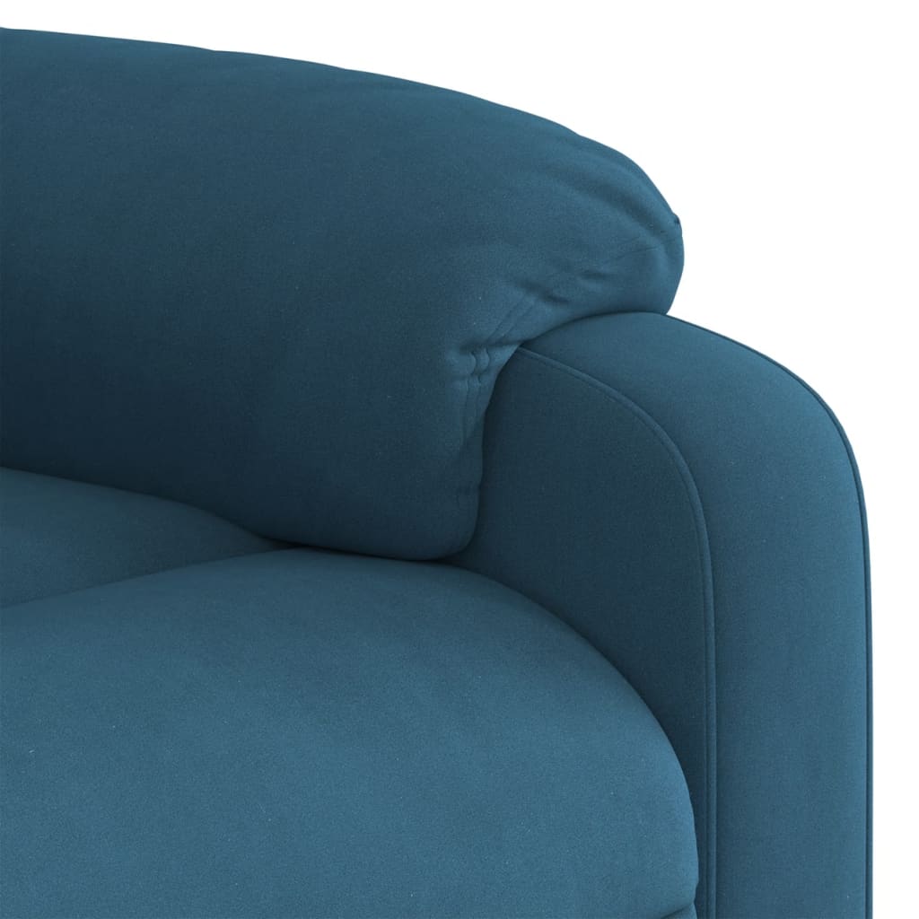 Massagestoel verstelbaar fluweel blauw