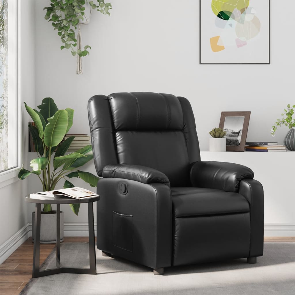 Fauteuil verstelbaar kunstleer zwart