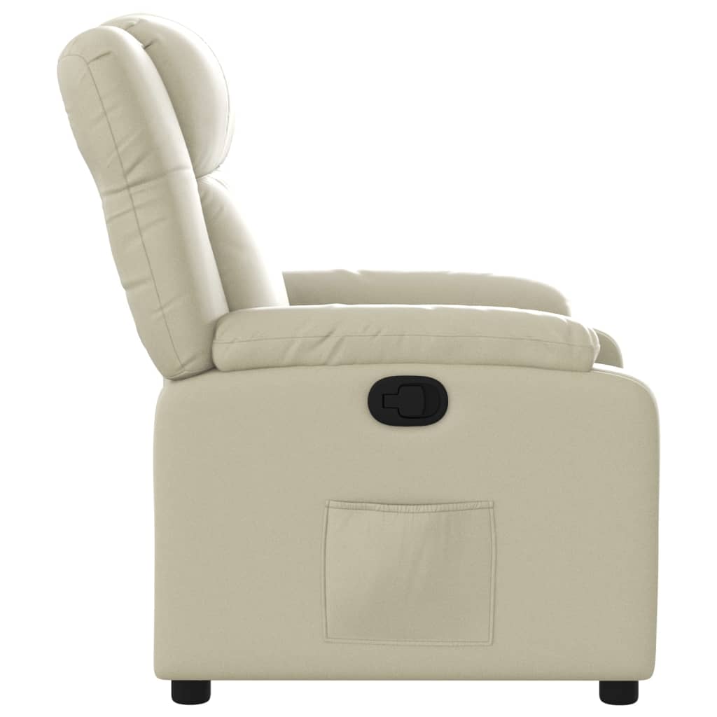 Fauteuil verstelbaar kunstleer crèmekleurig