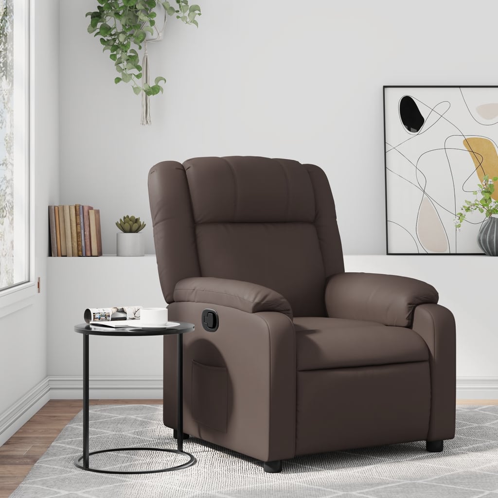 Fauteuil verstelbaar kunstleer bruin