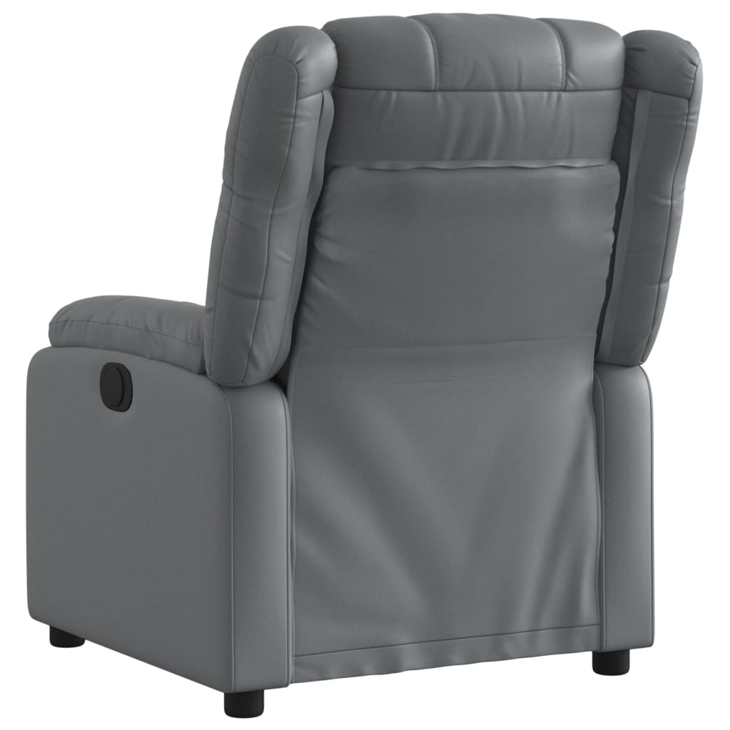 Fauteuil verstelbaar kunstleer grijs